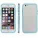 BUMPBLEUCRYSTALIP647 - Contour Bumper en gel bleu et crystal iPhone 6 boutons aspect métal