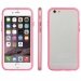 BUMPROSECRYSTALIP647 - Contour Bumper en gel rose et crystal iPhone 6 boutons aspect métal