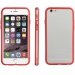 BUMPROUGECRYSTALIP647 - Contour Bumper en gel rouge et crystal iPhone 6 boutons aspect métal