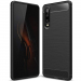CARBOBRUSH-P30 - Coque Huawei P30 antichoc coloris noir aspect carbone et métal brossé