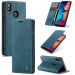 CASEME013-A20BLEU - CaseMe étui latéral Galaxy A20 aspect nubuck bleu
