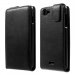 CHICGETAWAYNOIR - Etui à rabat vertical noir pour Wiko Getaway patte languette magnétique
