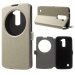 CIRCLEVIEWLGK10OR - Etui à rabat latéral avec cercle de visualisation pour LG K10 coloris or