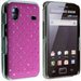 COVDIAMS5830VIO - Coque rigide matelassée violet toucher gomme avec aspect diamants iPhone 4S
