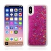COVIPX-LIQUIDFUSHIA - Coque iPhone X avec liquide strass et paillettes argentés coloris fushia