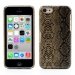 COVSERPENTIP5CMARRON - Coque arrière aspect serpent en relief iPhone 5c coloris marron et noir