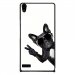 CPRN1ASCENDP6CHIENVBLANC - Coque rigide pour Huawei Ascend P6 avec impression Motifs chien à lunettes sur fond blanc