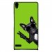 CPRN1ASCENDP6CHIENVVERT - Coque rigide pour Huawei Ascend P6 avec impression Motifs chien à lunettes sur fond vert