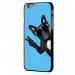CPRN1IP6PLUSCHIENVBLEU - Coque noire iPhone 6 Plus impression Motifs chien à lunettes sur fond bleu