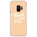 CRYSGALAXYS9DIEUBEIGE - Coque rigide transparente pour Samsung Galaxy S9 avec impression Motifs Appelle moi Dieu beige