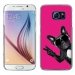CRYSGALS6CHIENVFUSHIA - Coque rigide transparente pour Galaxy S6 impression motif chien à lunettes sur fond fushia