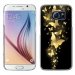 CRYSGALS6PAPILLONSOR - Coque rigide transparente pour Galaxy S6 impression motif papillons dorés