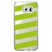 CRYSGALS7EDGEBANDESVERTES - Coque rigide transparente pour Samsung Galaxy S7-Edge avec impression Motifs bandes vertes