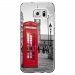 CRYSGALS7EDGECABINEUK - Coque rigide transparente pour Samsung Galaxy S7-Edge avec impression Motifs cabine téléphonique U