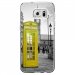 CRYSGALS7EDGECABINEUKJAUNE - Coque rigide transparente pour Samsung Galaxy S7-Edge avec impression Motifs cabine téléphonique U