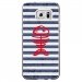 CRYSGALS7EDGEPOISSON - Coque rigide transparente pour Samsung Galaxy S7-Edge avec impression Motifs squelette poisson