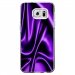 CRYSGALS7EDGESOIEMAUVE - Coque rigide transparente pour Samsung Galaxy S7-Edge avec impression Motifs soie drapée mauve