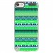 CRYSTOUCH5AZTEQUEBLEUVER - Coque rigide transparente pour Apple iPod Touch 5 avec impression Motifs aztèque bleu et vert