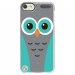 CRYSTOUCH5CHOUETTE1 - Coque rigide transparente pour Apple iPod Touch 5 avec impression Motifs chouette bleue et grise