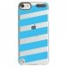 CRYSTOUCH6BANDESBLEUES - Coque rigide transparente pour Apple iPod Touch 6G avec impression Motifs bandes bleues