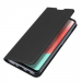 DUX-FOLIOA41NOIR - Etui Galaxy A41 gris foncé fin avec rabat latéral aimant invisible et coque souple