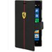 FEFOCFLBKLU925BL - FEFOCFLBKLU925BL Etui Ferrari série Formula One noir carbone rabat latéral Nokia Lumia 925