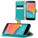 FOLIODRAG2NEXUS5BLEU - Etui folio à rabat latéral bleu pour LG Google Nexus 5 rabat articulé fonction stand