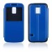 FOLIOVIEWS5MINIBLEU - Etui Slim Folio View articulé bleu stand pour Samsung Galaxy S5 Mini SM-G800