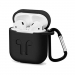 GEL-AIRPODNOIR - Coque souple en gel noir pour boitier Apple Airpods avec mousqueton