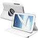 HROTATEN5100BLANC - Etui aspect cuir blanc support rotatif pour Samsung Note 8-0 N5100