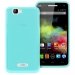 MINIGELBIBLEURAINBOW - Coque Souple Housse minigel bleue mat Wiko Rainbow avec contour brillant glossy