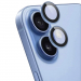 RINGLENS-IP17BLEU - Vitre protection appareil photo iPhone 17 verre avec anneau aluminium brume
