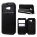 ROARVIEW-A520NOIR - Etui Galaxy A5-2017 rabat latéral noir avec fenêtre coque intérieure souple