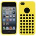 SILTROUIP5CJAUNE - Housse Coque Silicone Jaune à trous pour iPhone 5C