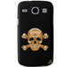 CPRN1CORESKULLOR - Coque imprimée noire tête de mort doré Samsung Galaxy Core i8260