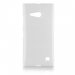 SOFTMETLUMIA735BLANC - Coque souple effet métallisé blanc pour Nokia Lumia 735 et Lumia 730