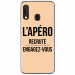 TPU0A20EAPEROBEIGE - Coque souple pour Samsung Galaxy A20e avec impression Motifs l'apéro recrute beige