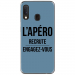 TPU0A40APEROBLEU - Coque souple pour Samsung Galaxy A40 avec impression Motifs l'apéro recrute bleu