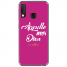 TPU0A40DIEUFUSHIA - Coque souple pour Samsung Galaxy A40 avec impression Motifs Appelle moi Dieu fushia
