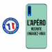 TPU0A50APEROTURQUOISE - Coque souple pour Samsung Galaxy A50 avec impression Motifs l'apéro recrute turquoise