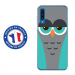 TPU0A50CHOUETTE2 - Coque souple pour Samsung Galaxy A50 avec impression Motifs chouette endormie bleue et grise