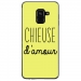 TPU0A8PLUS18CHIEUSEJAUNE - Coque souple pour Samsung Galaxy A8-Plus 2018 avec impression Motifs Chieuse d'Amour jaune
