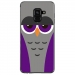 TPU0A8PLUS18CHOUETTE6 - Coque souple pour Samsung Galaxy A8-Plus 2018 avec impression Motifs chouette endormie mauve et gris