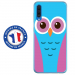 TPU0GALA70CHOUETTE3 - Coque souple pour Samsung Galaxy A70 avec impression Motifs chouette bleue et rose