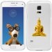 TPU0GALS5BOUDDHAOR - Coque Souple en gel transparente pour Galaxy S5 avec impression Motifs bouddha or