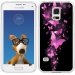 TPU0GALS5PAPILLONSFUSHIAS - Coque Souple en gel transparente pour Galaxy S5 avec impression Motifs papillons fushias
