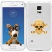 TPU0GALS5SKULLOR - Coque Souple en gel transparente pour Galaxy S5 avec impression Motifs tête de mort aspect or