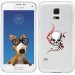 TPU0GALS5SKULLTRIBAL - Coque Souple en gel transparente pour Galaxy S5 avec impression Motifs tête de mort sur fond tribal
