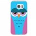 TPU0GALS7CHOUETTE4 - Coque souple pour Samsung Galaxy S7 SM-G930 avec impression Motifs chouette endormie bleue et rose