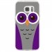 TPU0GALS7CHOUETTE5 - Coque souple pour Samsung Galaxy S7 SM-G930 avec impression Motifs chouette mauve et grise